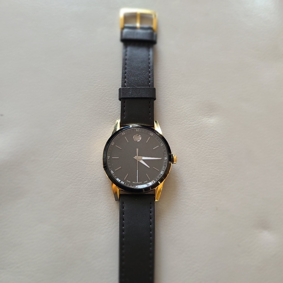 MOVADO Museum Sport Black Dial Black Leather Men's Watch 0607223